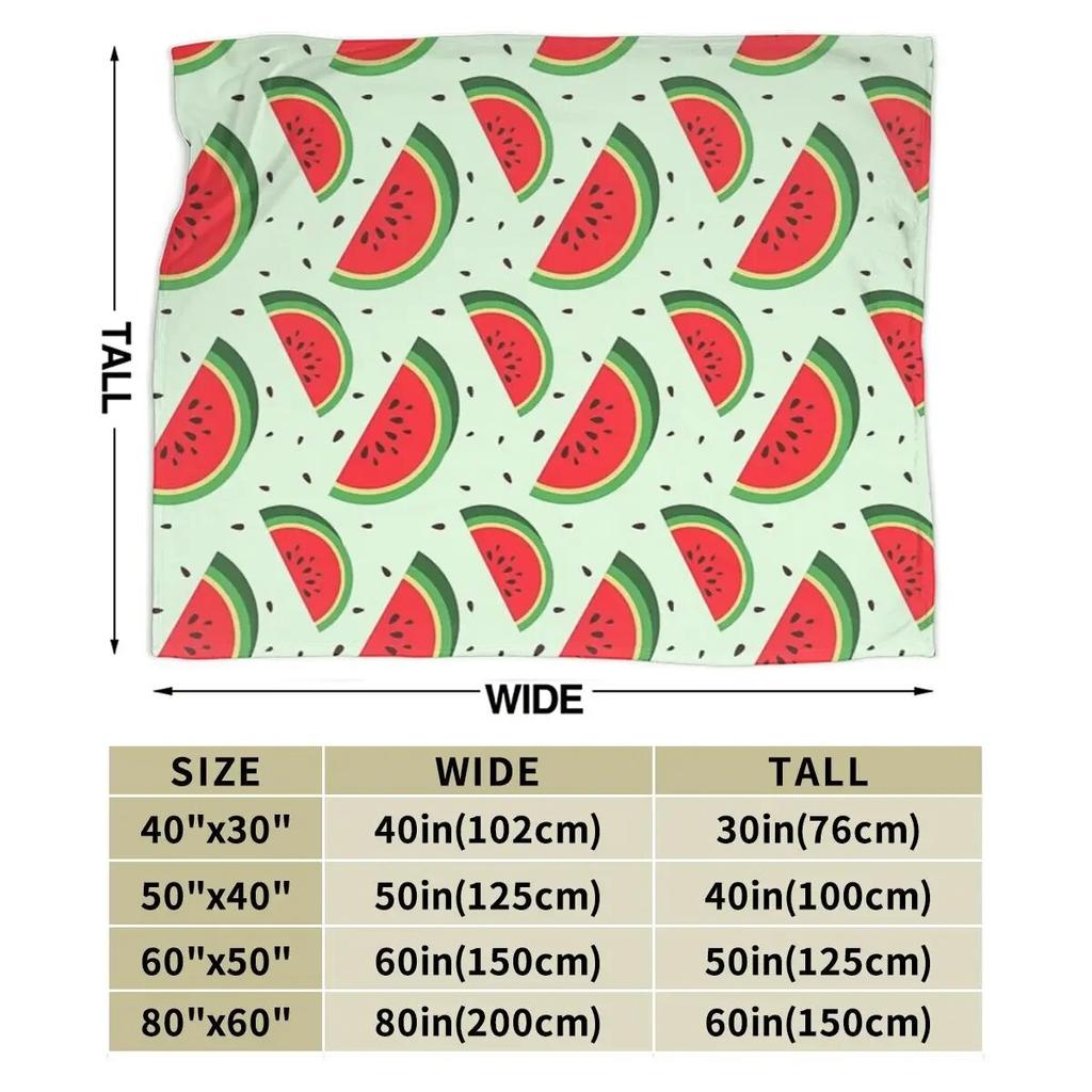 Cute Watermelon Slices Blanket Soft Warm Flannel Throw Blanket Bedspread for Bed Living room Picnic Travel Home Sofa