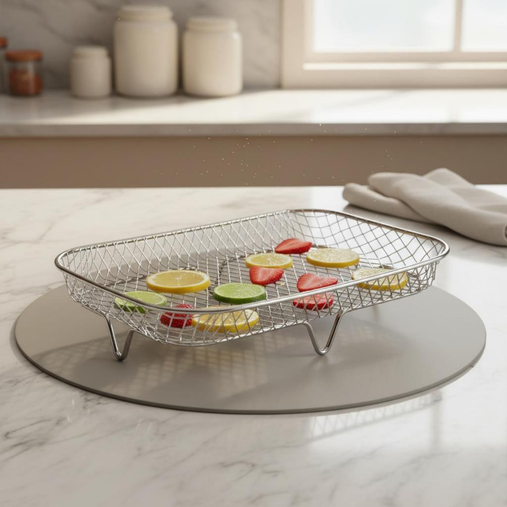 Air Fryer Rack Food Grade Air Fryer Grilling Rack Wire Grilling Basket Oven Crisper Tray Dishwasher Safe for Roasting