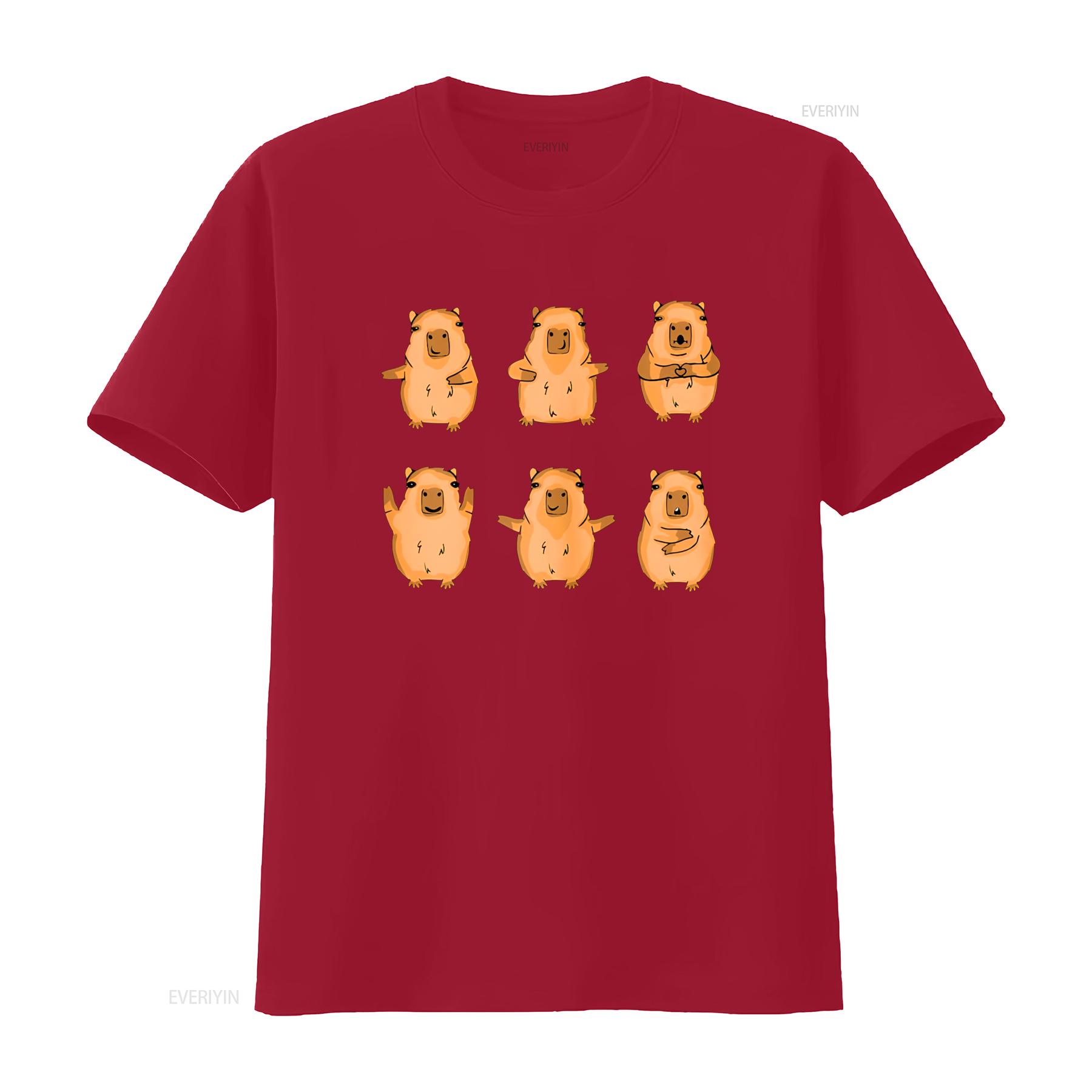 

Cute Capybara Lover Women T Shirt vintage Washed Top For Everyday Wear Comfortable Soft Slightly Versatile streetwear Stylish S