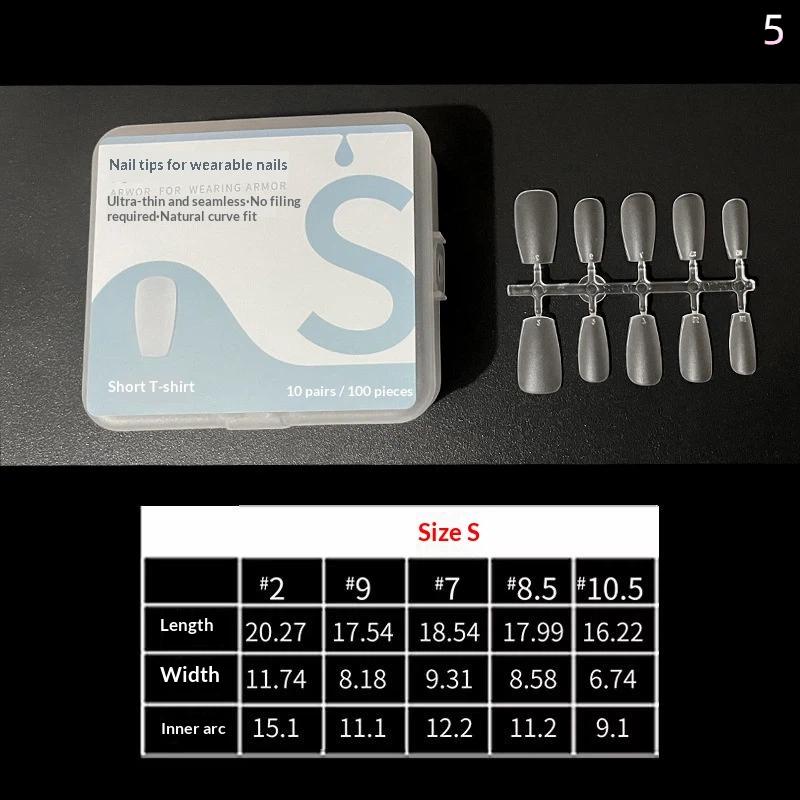 100Pcs No Polish Short Medium Coffin French Full Cover Nail Tips Press On False Nails DIY Manicure Extension Tools