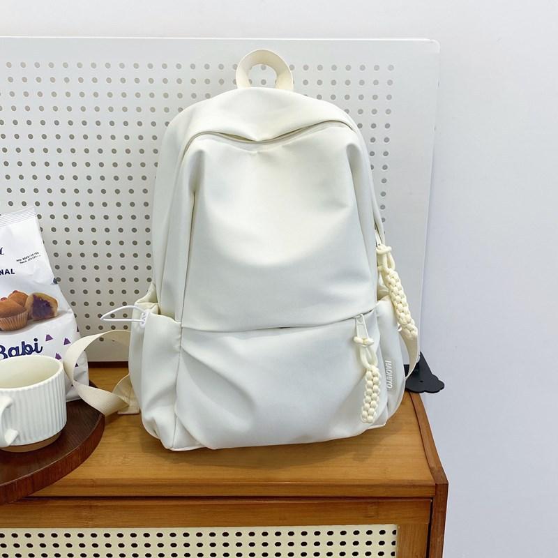 Schoolbag Schoolbag Girl Middle School Student High School College Student Korean Simple Solid Color Versatile Girl Schoolbag Light Going Out Backpack
