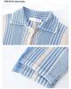 Korean Style Contrast Color Short-Sleeve Shirt - Men's Summer Trendy Loose Lapel Knitted Top