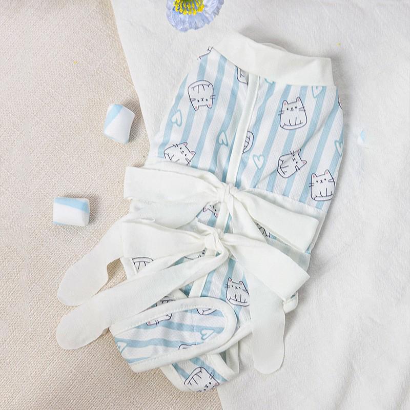 Four Seasons Anti-Lick Spay/Neuter Suit for Cats - Post-Surgery, Weaning & Kitten Protection, Thin Style, Pet Cat/Dog Four-Legged Clothing