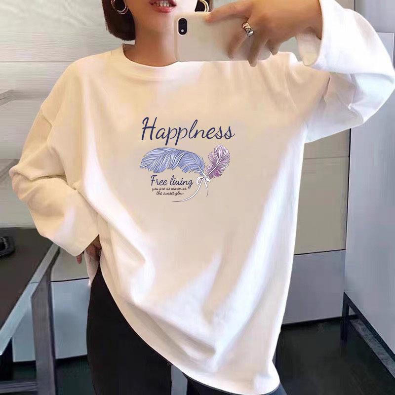 

GMXIA Женская мода повседневная осень-зима с длинным рукавом и круглым вырезом блузки и рубашки XXXL