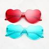 Peach Heart-Shaped Jelly Color Sunglasses: European & American Style