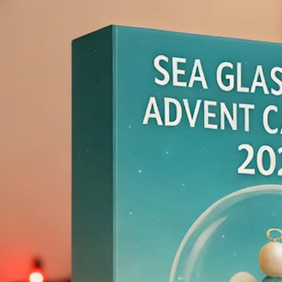 Sea Glass Angel Arrival Calendar 24 Day Countdown Box Unique Window Design Christmas Holiday Decoration for Kids Rooms