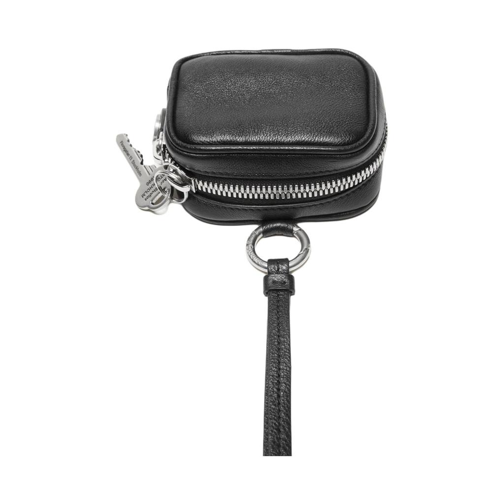 Acne Studios Camera Clip Classic Calfskin Headphone Bag Unisex Accessories Silver Black CG0304900