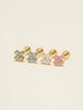 Minimalpiercing [0.8Mm] 14K Internal Moissanite Diamond Four-Leaf Petal Labret Piercing Earrings