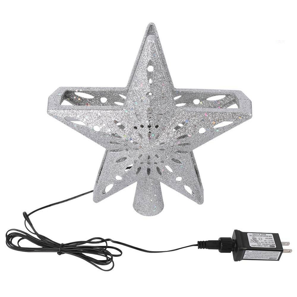 

Treetopper Snowflake Projector Christmas Decorations Xmas Tree Ornaments Christmas Tree Topper серебряный