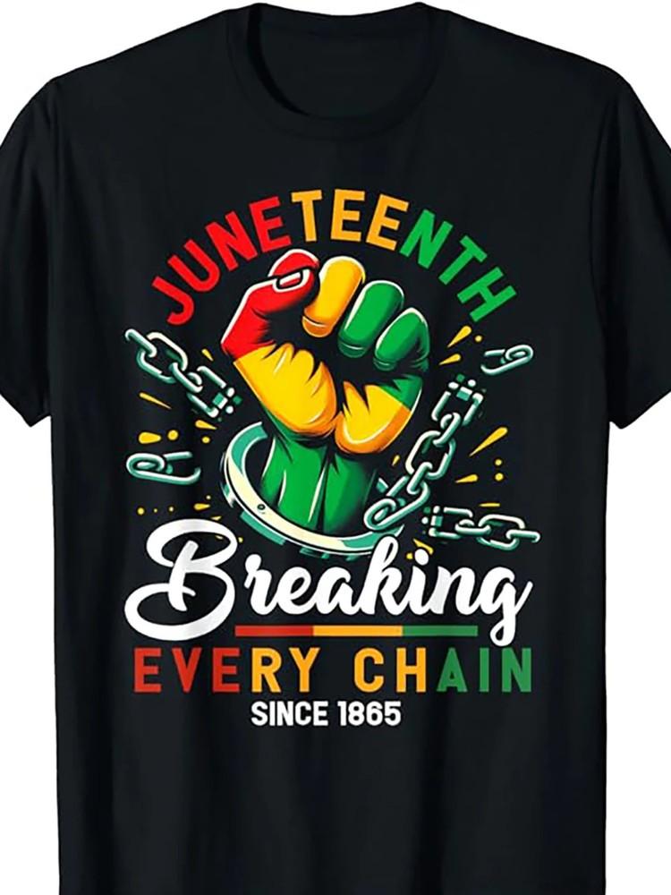 

African American Freedom 1865 Novelty Men039;s T-Shirt 100% Cotton Fabric Unisex T-Shirt S