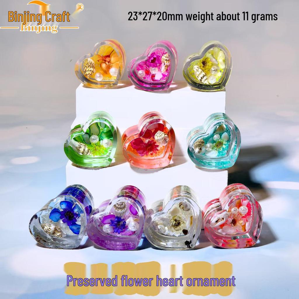 Pandantiv breloc floare conservată inimă luminoasă Ornament mașină de jucărie