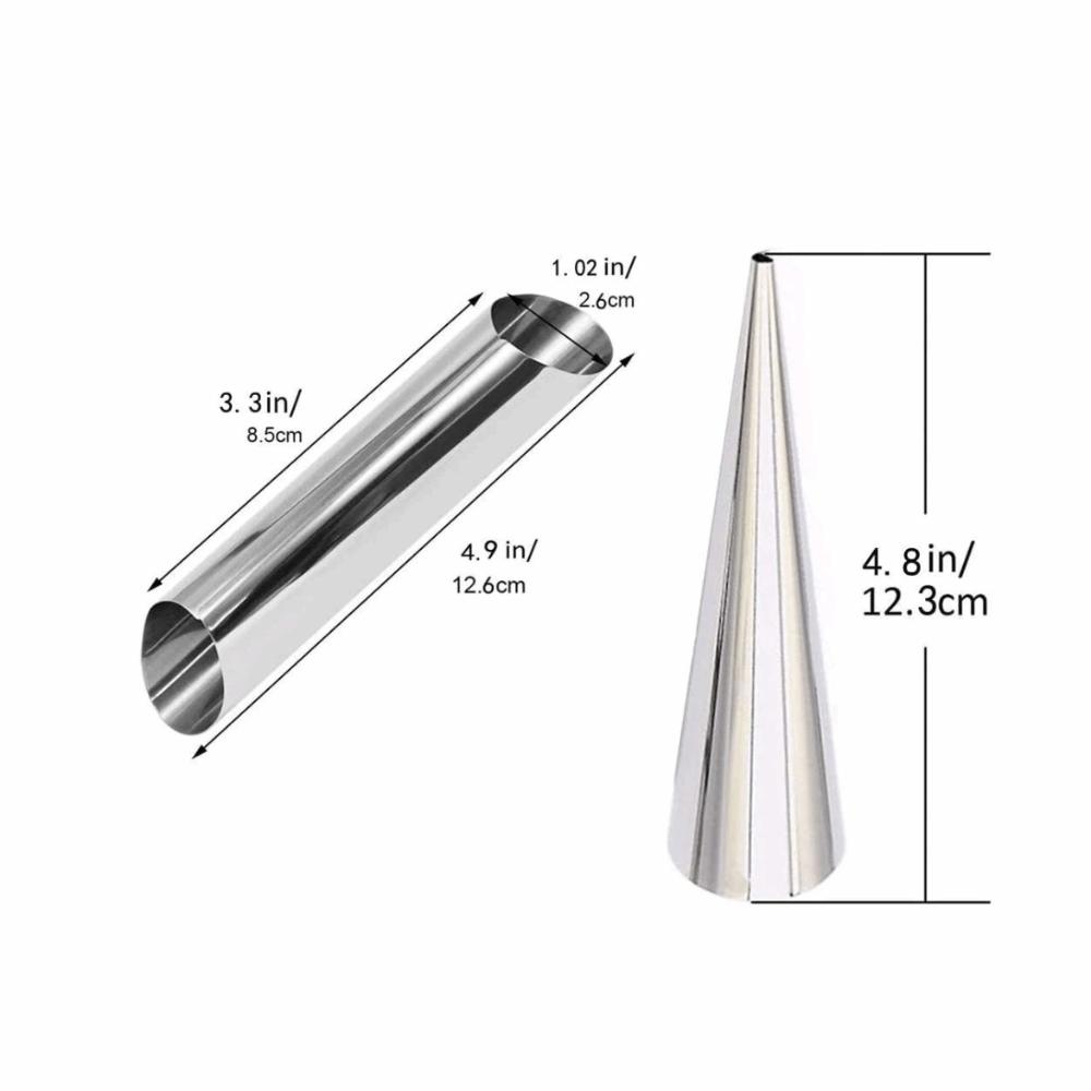 16pcs Non Stick Cone Cream Horn Mold Stainless Steel Croissant Conical Tube Mold  Kitchen Baking