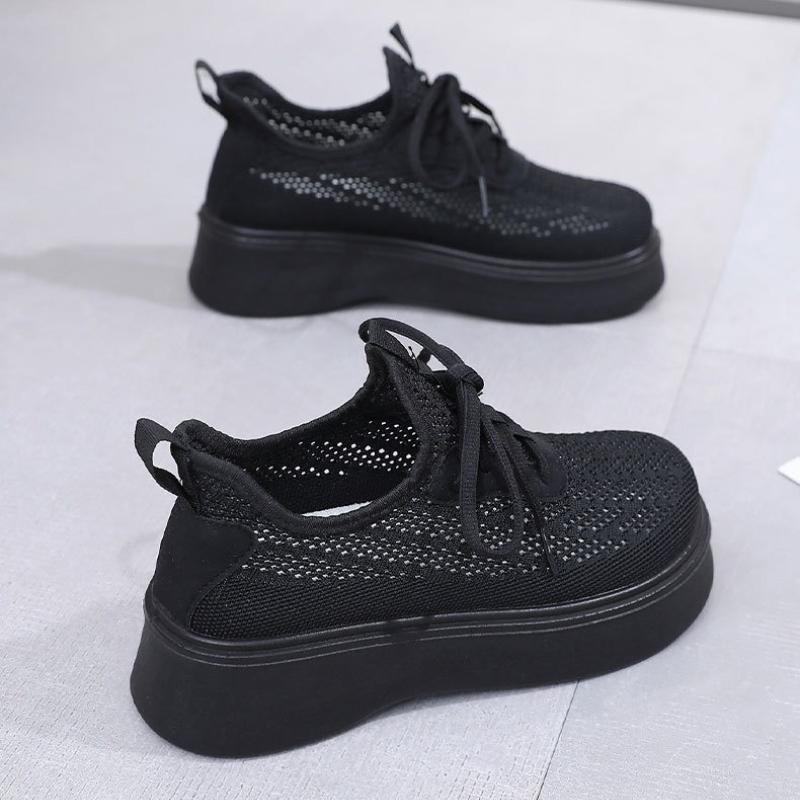 Summer Breathable Women's Casual Shoes New Mesh Ankle Platform Sneakers Comfortable Soft Sole Wear-resistant Walking Shoes 2025