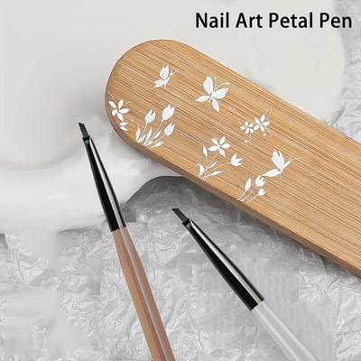 Penna per Unghie con Punta Triangolare, Design Farfalla e Fiore, Strumento Decorativo a Pressione Petalo e Foglia, Senza Profumo, Set da 1 pezzo