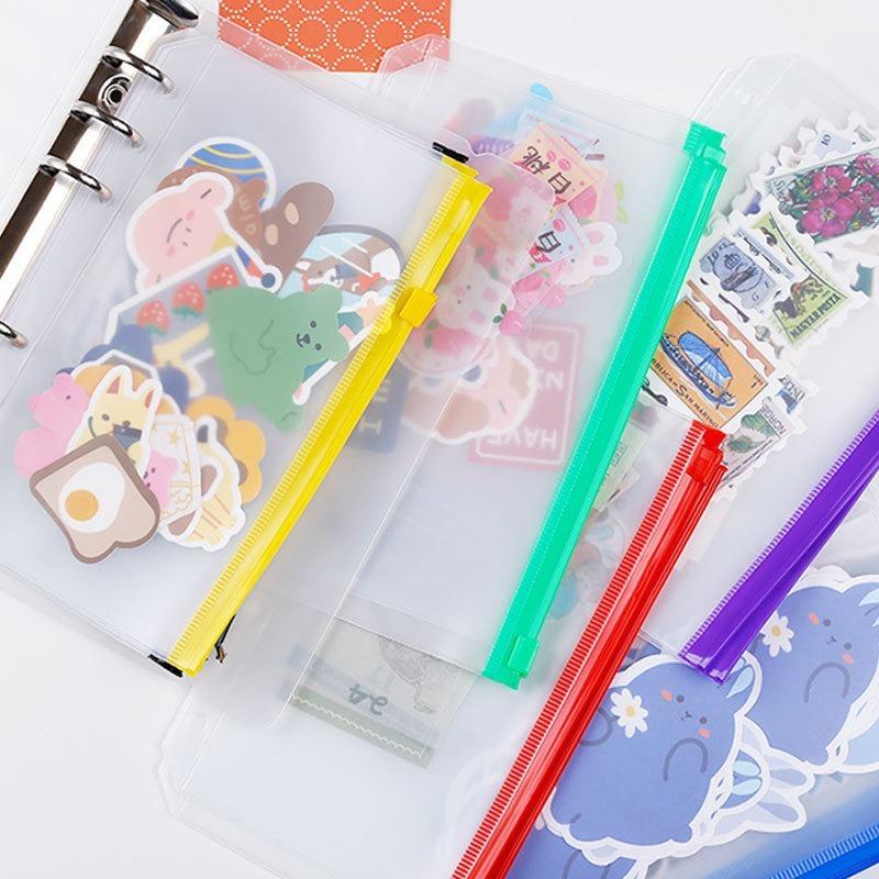 Pastas com Bolsos PVC A4 A5 A6 A7 Pastas com Fecho de Zíper Pastas Transparentes Pasta para Caderno Bolsa Impermeável Sacos para Documentos Bolsa para Documentos