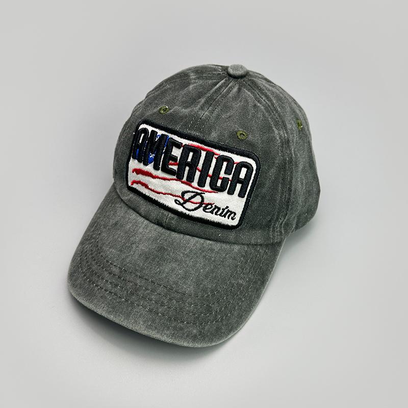 Amerikanische Flagge Stickerei Baseballkappen Gebrochen Neu Unisex Retro Atmungsaktiv Sonnenschutz Persönlich Vielseitig Mode Schirmmützen