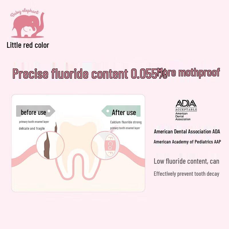 Red Elephant Kids Xylitol Anti-Cavity Toothpaste - Strawberry Ice Cream (Low Fluoride, 2x170g)