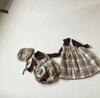 Girls' Plaid Wool Lined Vest Dress - Autumn/Winter Academy Style Strap Dress