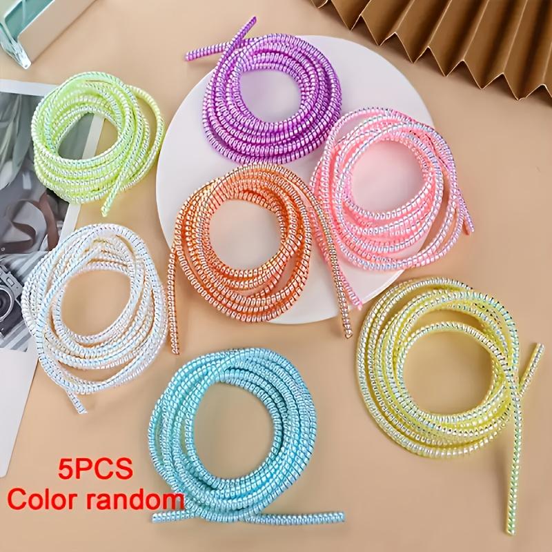 10pcs/5pcs Random Style Mobile Phone Data Cable Winder, Phone Data Cable Protection Rope, Prevents Data Cable Wear and Tear