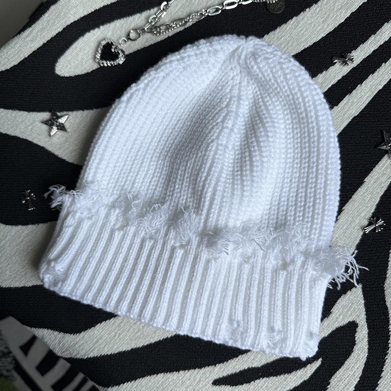 Unisex Streetwear Hats Knit Winter Beanie Hats Hip Hop Street Style Checked Beanie Hats