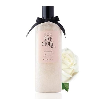 Kimirica Love Story Badesalz für Körper-Spa, Entspannung und Schmerzlinderung, 100 % vegan, Güte von weißem Tee, Ginko Biloba und Aloe Vera, 290 Gramm