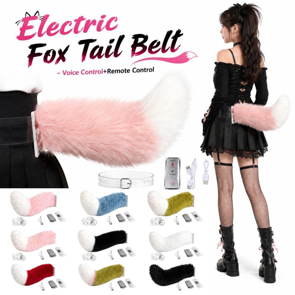 Rechargeable Electric Fox Tail Belt Plush Electric Tail  Halloween Cosplay Performances, Etc