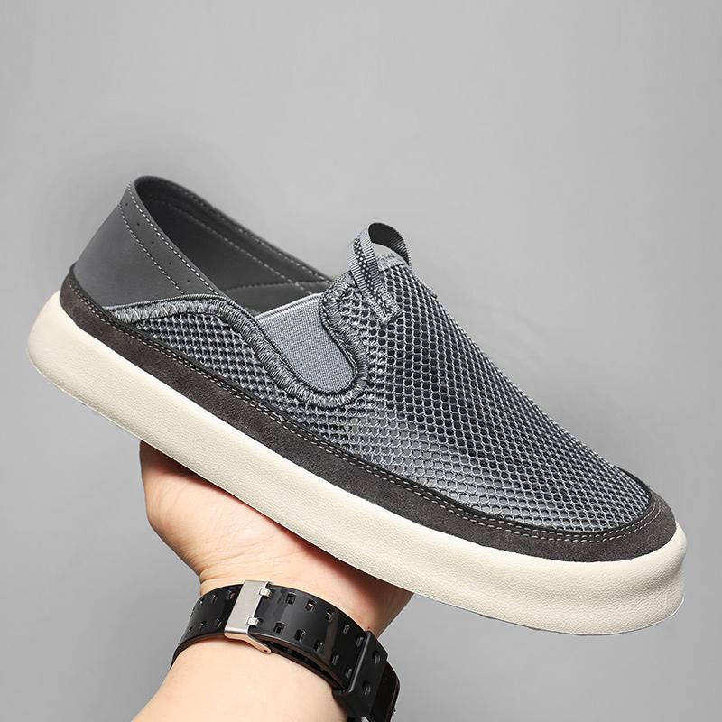 Fashion Simple Comfy Men Loafers Comfortable Summer Casual Shoes Fast Delivery Male Mesh Flats Breathable Driving Shoes Outdoor Sneakers