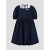 8SECONDS Cotton Puff Sleeve Mini Dress Navy