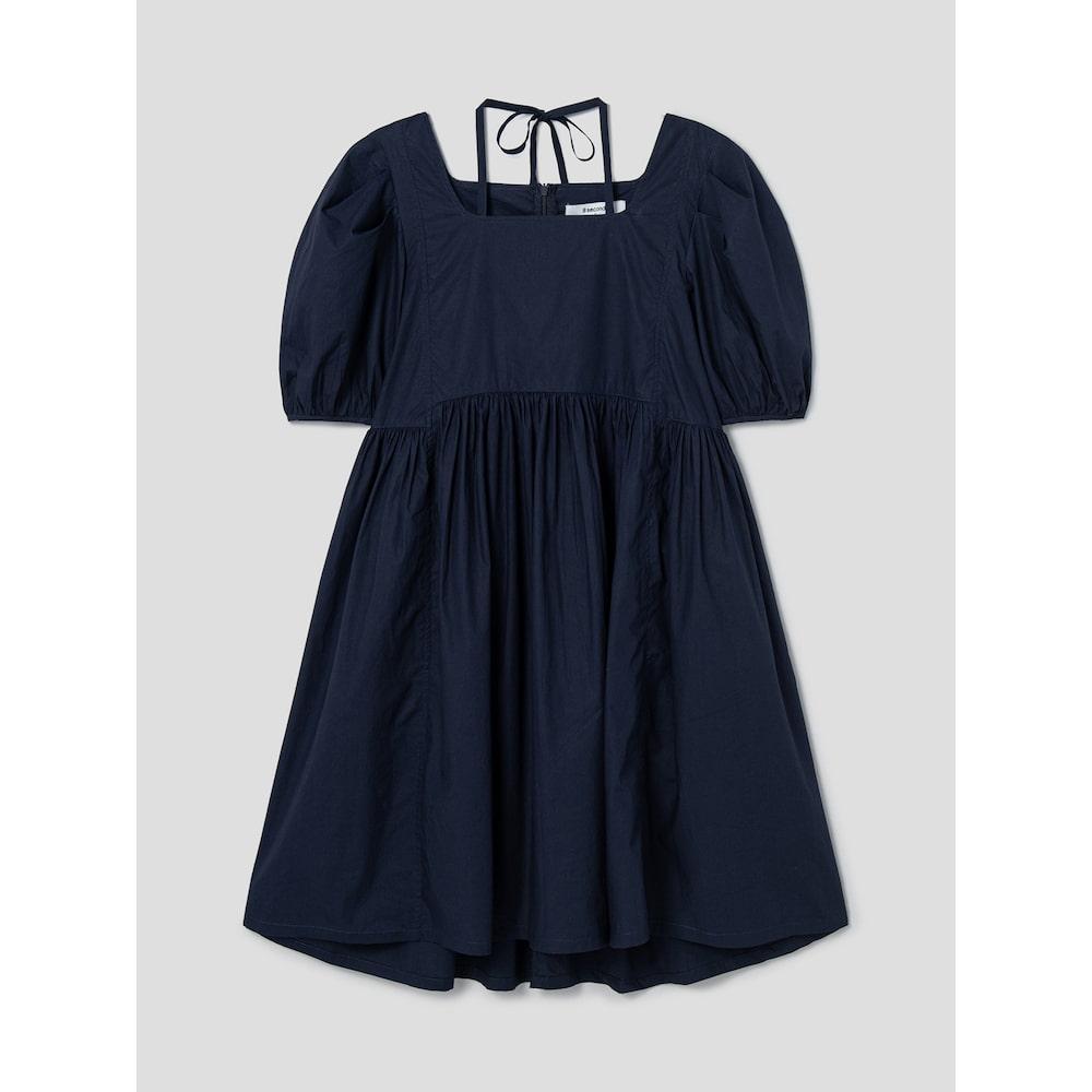 8SECONDS Cotton Puff Sleeve Mini Dress Navy