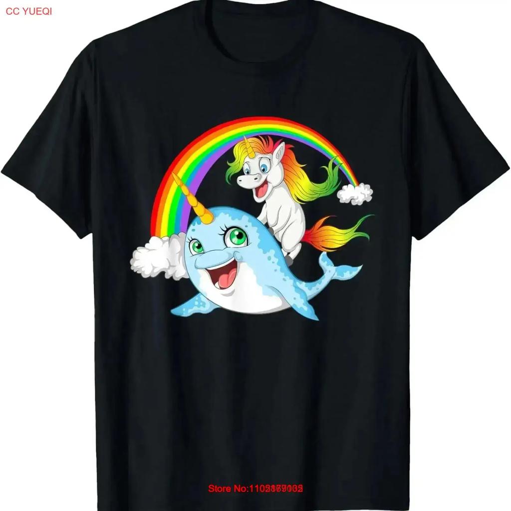 Unicorn Riding Narwhal Funny Narwhale Costume T Shirt Vintage Fashion Slightly Designer Clothes Top For Everyday Wear