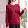 Hengyuanxiang Women's French Style Rhinestone Crewneck Knit Sweater