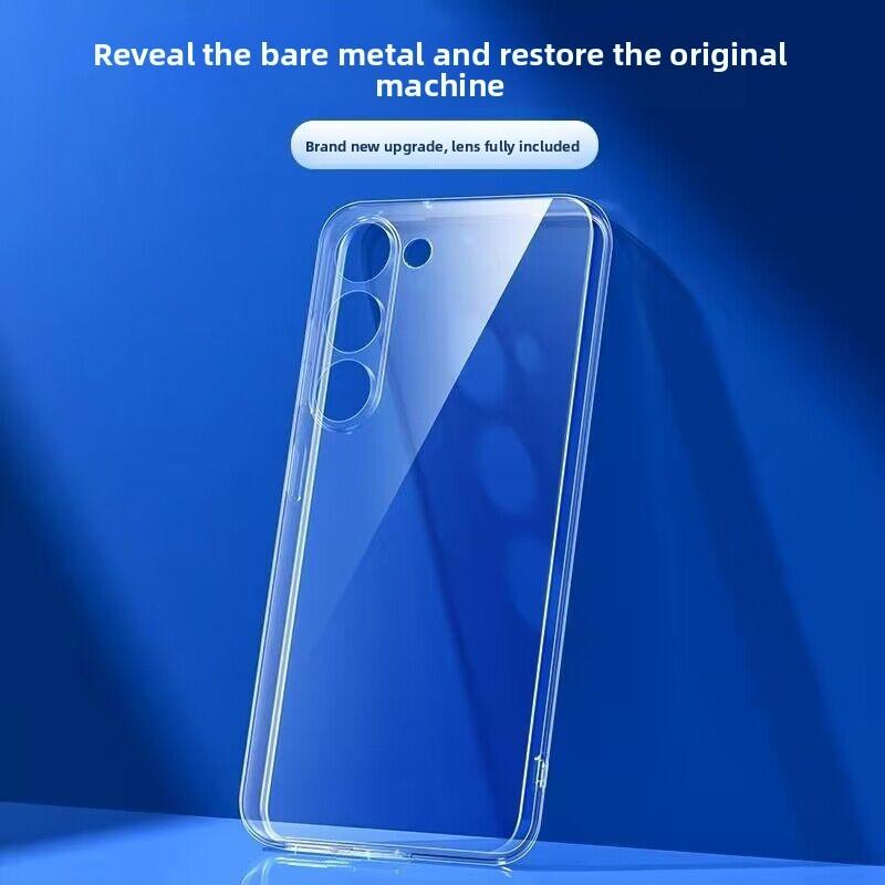 S25 For Galaxy Clear Back Case Cover And Tempered Glass Protector Screen