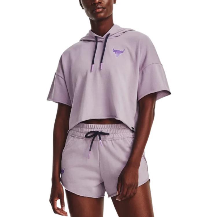 Under Armour Sweatshirts Women's Light Purple Hooded Moderate Regular Unisex 1376296-554