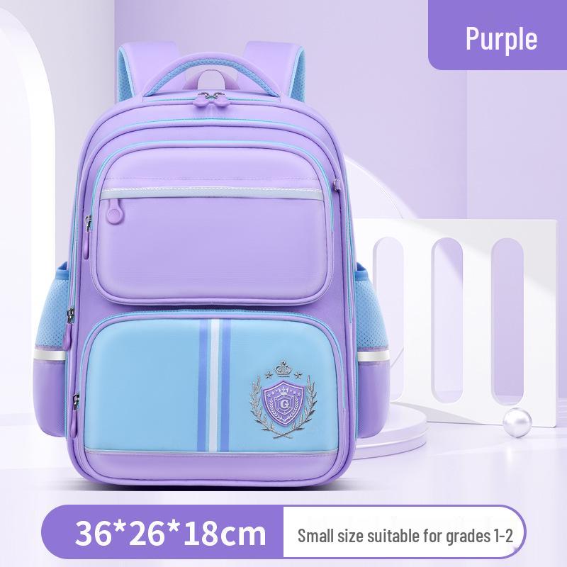 Lightweight Waterproof Backpack with Spine Protection for Kids Ages 6-12, Suitable for Grades 1-6