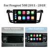 Car Radio Android 13 For Peugeot 508  2011-2018 Wireless Carplay Navigation 4G WiFi GPS Android Stereo Multimedia 2 Din Screen