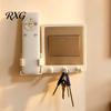Elegant Wall Mounts Switch Decor Hook, Mounted Space Saving Design, Remote Control Decorative Entryway Hooks Storage Box, Key Holder for Living