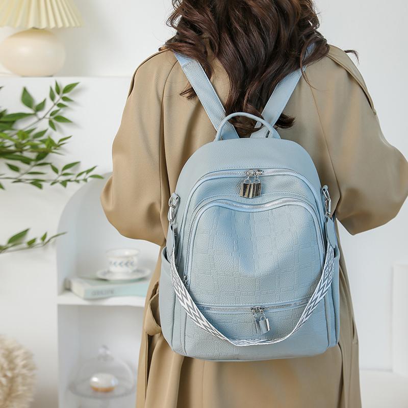 Women's PU Backpack Outdoor Travel Large Capacity Backpack Multi-function Shoulder Bag