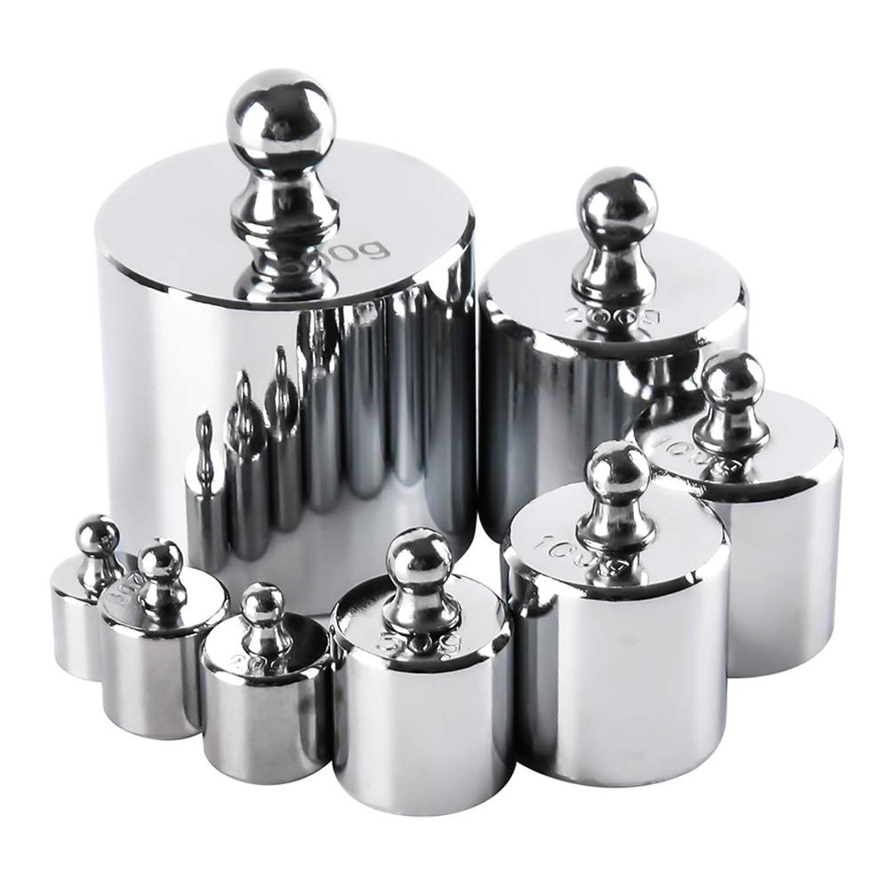 8-teiliges 1000-g-Kalibriergewichts-Gramm-Set aus verchromtem Stahl mit Etui für digitale Schmuckwaage, Wissenschaftslabor, pädagogisches Gewicht