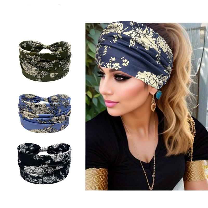 Bohemian Geometric Print Knotted Headband for Women - Spring/Summer Hair Accessory