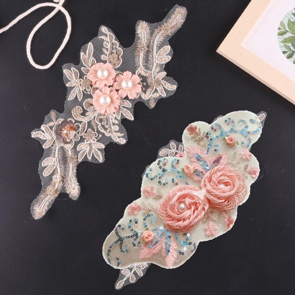 Detailed Embroidery Flower Decorations Patches Handmade Cloth Applique  Dressmaking