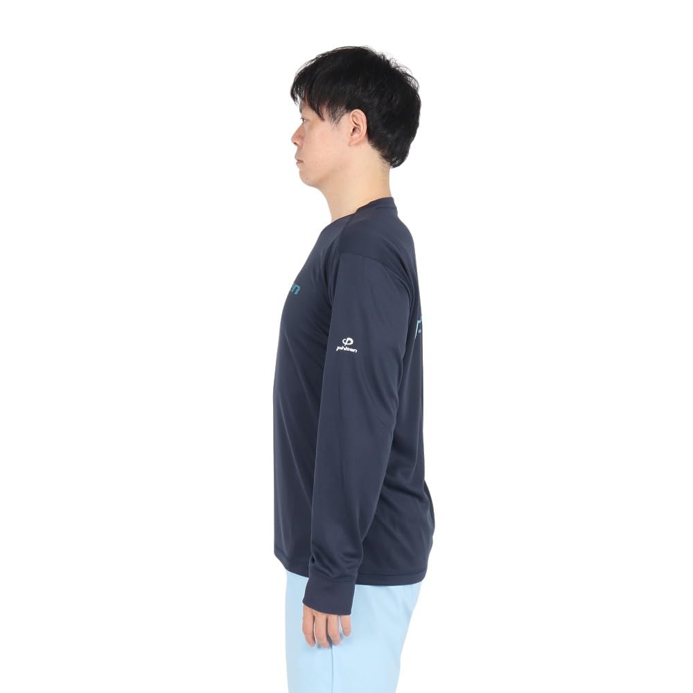 PHITEN Long Sleeve T-Shirt, Lame Gradation, Navy Blue, 3124JG63000 (Navy/L/Men's, Women's)