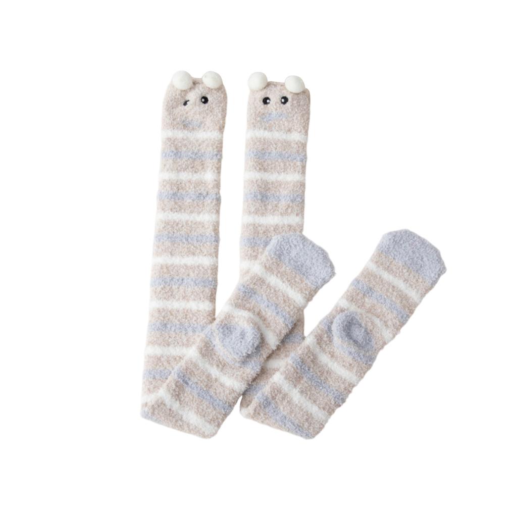 Winter Australian Velvet Women'S Mid-Calf Socks, Cute Animal Mink Velvet Thickened And Warm Plush Postpartum Floor Socks