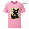 Japanese Kawaii Anime Cat T-Shirt Funny Cat Ramen Graphic Tee Fashion T-shirts Short Sleeve Clothes Trend Casual Unisex Tshirts