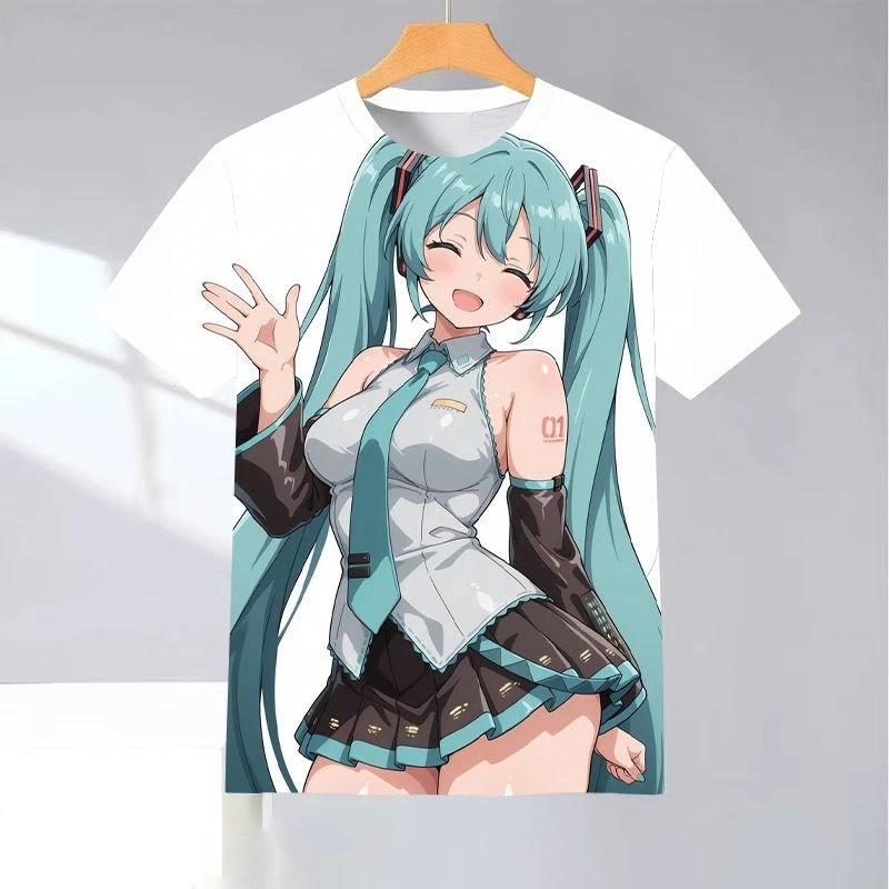 Miku Hatsune Cospaly Anime Manga Short Sleeve T-Shirt Tee Casual Polyester Unisex