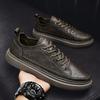 Men's Shoes New Autumn Breathable Waterproof Anti-skateboard Shoes Men's Casual Leather Shoes Black Work Labor Insurance