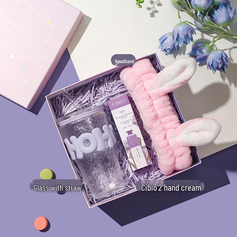 A1 Glass Straw Cup & Hand Cream Gift Set
