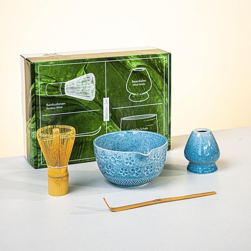1/2pcs Traditional Japanese Matcha Bowl and Whisk Holder Tea Bowl with Pouring Spout for Office Table Tea Ceremony Party Gift