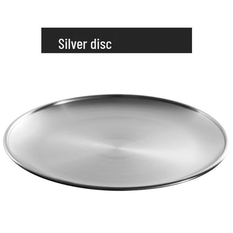 

ZISIZ Thickened Stainless Steel 3-Compartment Round Plate