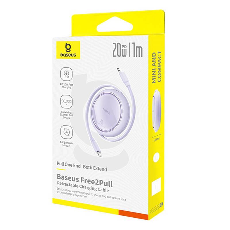 Kabel USB Baseus Free2Pull USB-C na IP 20W 1M (Fialová)
