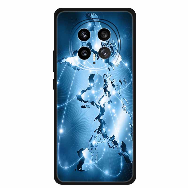 Mobile Phone Protective Case For Honor Magic8 5G Floral Painted Soft Black Silicone Back Cover For Honor Magic 8 2025 Case Funda